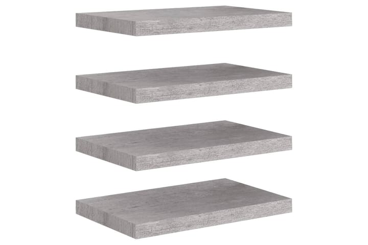 Kelluvat seinähyllyt 4 kpl betoninharmaa 50x23x3,8 cm MDF - Harmaa - Talo & remontointi - Keittiö & kylpyhuone - Keittiö & kodinhoitohuone - Keittiön sisustus - Keittiöhylly