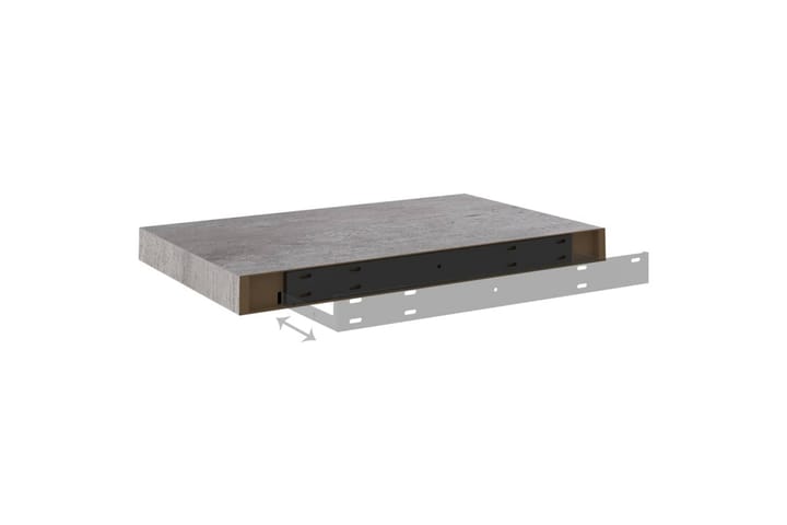 Kelluvat seinähyllyt 4 kpl betoninharmaa 50x23x3,8 cm MDF - Harmaa - Talo & remontointi - Keittiö & kylpyhuone - Keittiö & kodinhoitohuone - Keittiön sisustus - Keittiöhylly