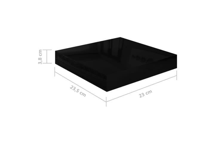 Kelluvat seinähyllyt 4kpl korkeakiilto musta 23x23,5x3,8 cm - Musta - Talo & remontointi - Keittiö & kylpyhuone - Keittiö & kodinhoitohuone - Keittiön sisustus - Keittiöhylly