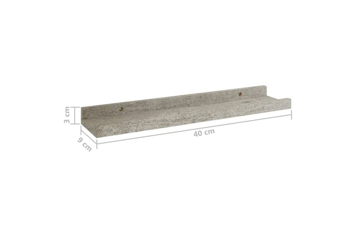 Seinähyllyt 4 kpl betoninharmaa 40x9x3 cm - Harmaa - Talo & remontointi - Keittiö & kylpyhuone - Keittiö & kodinhoitohuone - Keittiön sisustus - Keittiöhylly