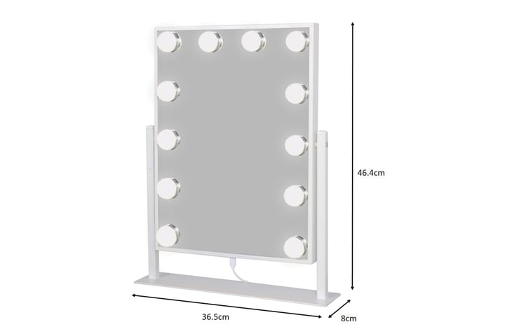 Glow Meikkipeili 36,5 cm LED-valaistuksella - Valkoinen - Talo & remontointi - Keittiö & kylpyhuone - Kylpyhuone - Kylpyhuonetarvikkeet