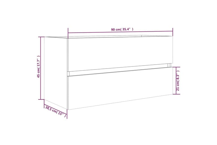 Allaskaappi harmaa Sonoma 90x38,5x45 cm tekninen puu - Harmaa - Talo & remontointi - Keittiö & kylpyhuone - Kylpyhuone - Kylpyhuonekalusteet - Allaskaappi