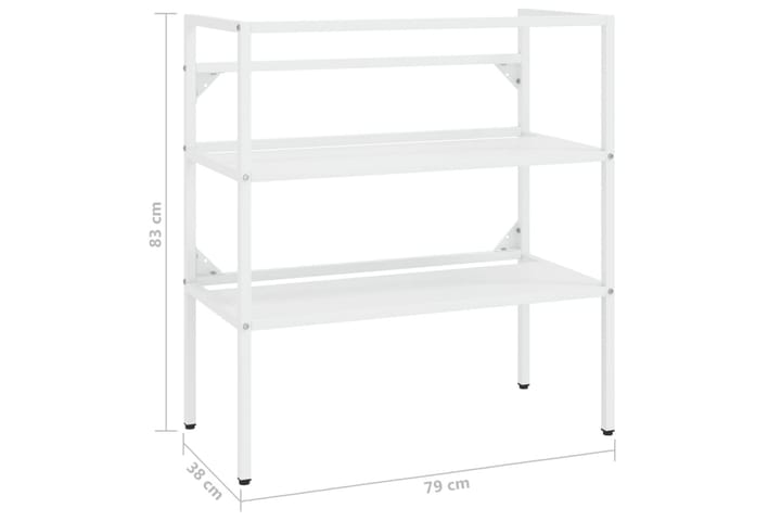 Kylpyhuoneen pesualtaan kehys valkoinen 79x38x83 cm rauta - Valkoinen - Talo & remontointi - Keittiö & kylpyhuone - Kylpyhuone - Kylpyhuonekalusteet - Allaskaappi