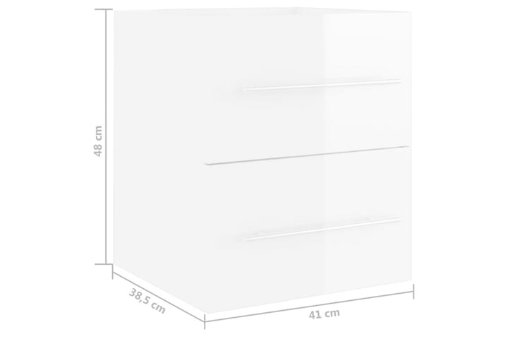 Allaskaappi korkeakiilto valkoinen 41x38,5x48 cm lastulevy - Valkoinen - Allaskaappi