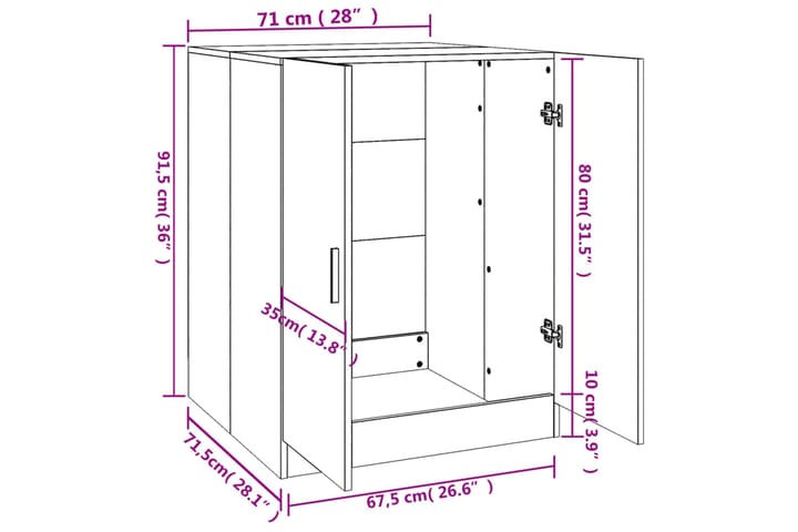 beBasic Pesukonekaappi ruskea tammi 71x71,5x91,5 cm - Talo & remontointi - Keittiö & kylpyhuone - Kylpyhuone - Kylpyhuonekalusteet - Kylpyhuonekaapit