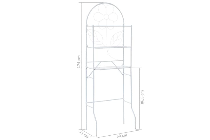 WC-hylly 60x33x174 cm valkoinen - Valkoinen - Talo & remontointi - Keittiö & kylpyhuone - Kylpyhuone - Kylpyhuonekalusteet - Kylpyhuoneen hyllyt