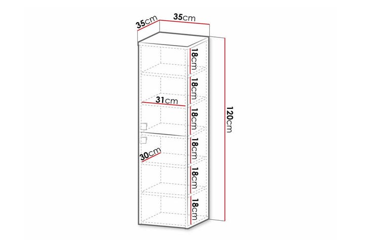 Korkea Kylpyhuonekaappi Glenndale 120 cm - Valkoinen - Talo & remontointi - Keittiö & kylpyhuone - Kylpyhuone - Kylpyhuonekalusteet - Kylpyhuonekaapit