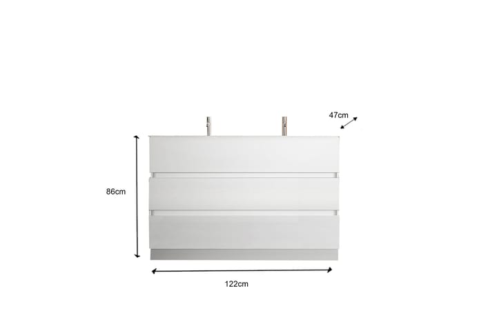 Start Pesuallaskaappi 122x86 cm - Valkoinen - Talo & remontointi - Keittiö & kylpyhuone - Kylpyhuone - Kylpyhuonekalusteet - Allaskaappi