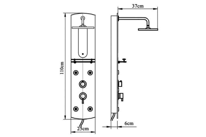 Suihkupaneeliyksikkö 25x43x110 cm hopea - Muuta - Suihkupaneeli