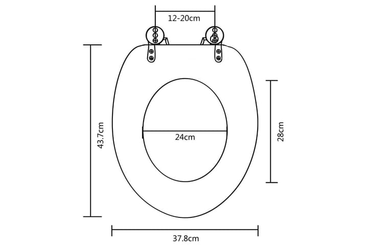 WC-istuimet hard-close kansilla 2 kpl MDF vanha puu - Monivärinen - WC-istuimen kansi - Wc-istuimen kannet