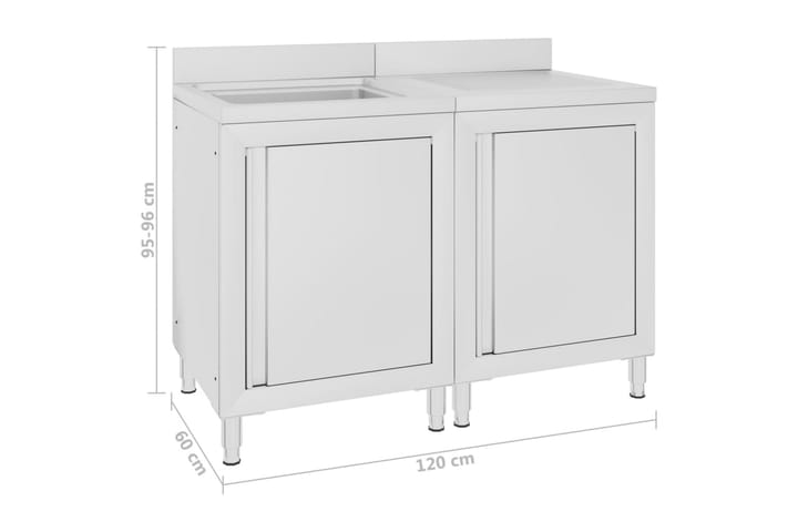 Kaupallinen tiskiallaskaappi 120x60x96 cm ruostumaton teräs - Talo & remontointi - Keittiö & kylpyhuone - Kylpyhuone - Pesualtaat - Pesuallas