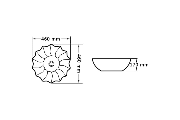 Pesuallas 46x17 cm Keraaminen - Musta - Talo & remontointi - Keittiö & kylpyhuone - Kylpyhuone - Pesualtaat - Pesuallas