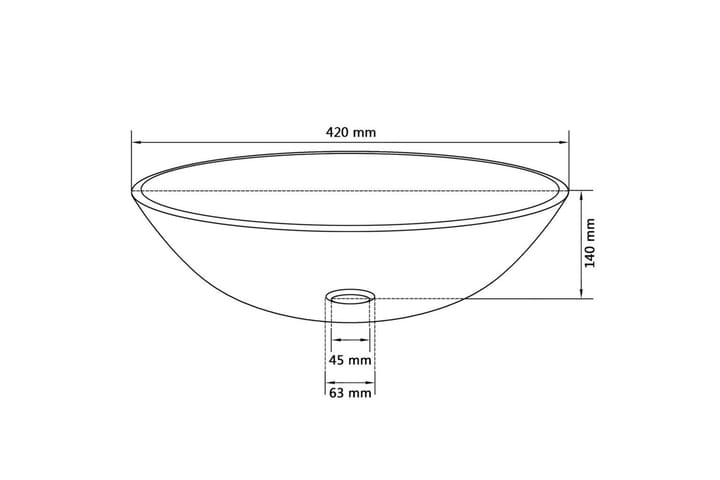 Pesuallas Karkaistu Lasi 42 cm Kulta - Kulta - Talo & remontointi - Keittiö & kylpyhuone - Kylpyhuone - Pesualtaat - Pesuallas