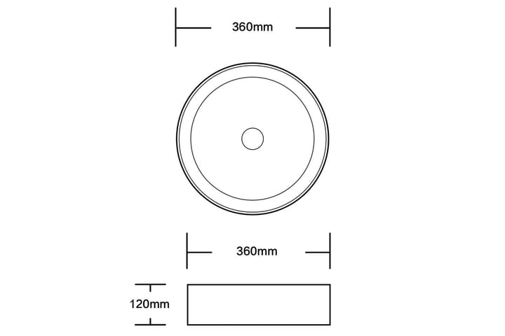 Pyöreä pesuallas 36 cm Musta - Lyfco - Talo & remontointi - Keittiö & kylpyhuone - Kylpyhuone - Pesualtaat - Vapaasti seisova pesuallas