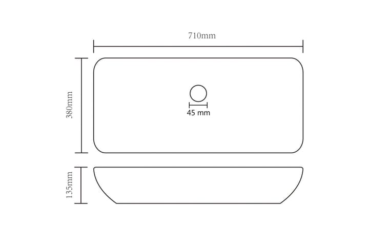 Ylellinen pesuallas suorakaide matta tummansininen 71x38 cm - Talo & remontointi - Keittiö & kylpyhuone - Kylpyhuone - Pesualtaat - Pesuallas