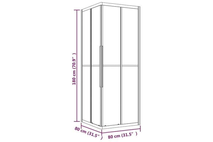 Suihkukaappi huurrettu ESG 80x80x180 cm - Suihkuseinät