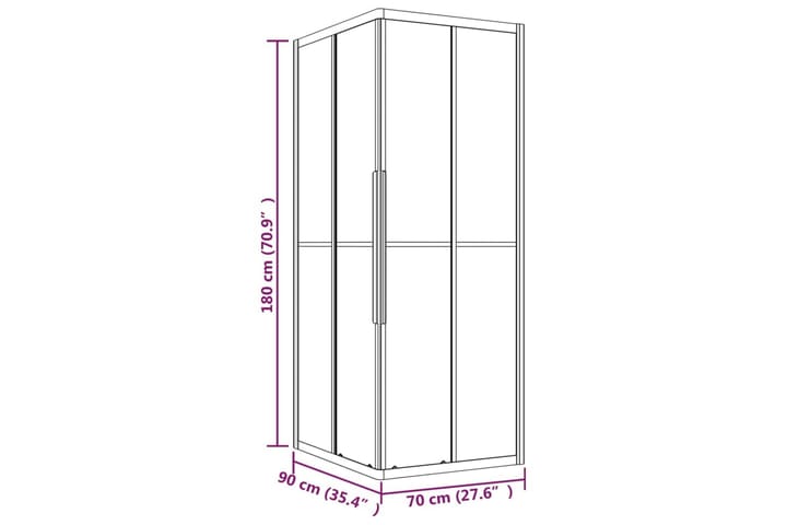 Suihkukaappi huurrettu ESG 90x70x180 cm - Talo & remontointi - Keittiö & kylpyhuone - Kylpyhuone - Suihkukalusteet - Suihkuseinät