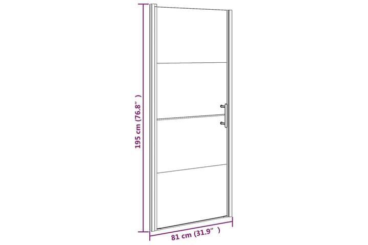 Suihkuovi 81x195 cm karkaistu puolihuurrettu lasi musta - Talo & remontointi - Keittiö & kylpyhuone - Kylpyhuone - Suihkukalusteet - Suihkuovi