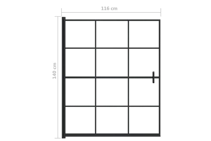 Suihkuseinä ESG 116x140 cm musta - Talo & remontointi - Keittiö & kylpyhuone - Kylpyhuone - Suihkukalusteet - Suihkuseinät