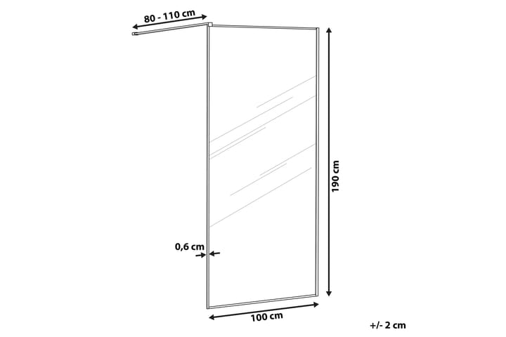 Suihkuseinä Kisaliya 100x190 cm - Karkaistu lasi/musta - Talo & remontointi - Keittiö & kylpyhuone - Kylpyhuone - Suihkukalusteet - Suihkuseinät