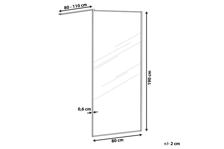 Suihkuseinä Kisaliya 80x190 cm - Karkaistu lasi/musta - Talo & remontointi - Keittiö & kylpyhuone - Kylpyhuone - Suihkukalusteet - Suihkuseinät