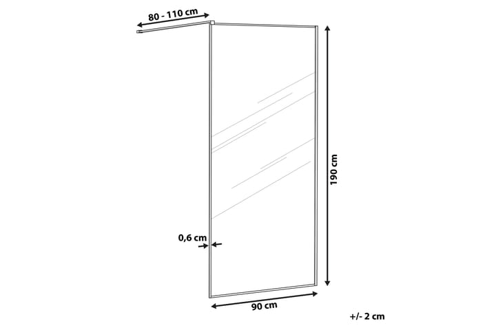 Suihkuseinä Kisaliya 90x190 cm - Karkaistu lasi/musta - Talo & remontointi - Keittiö & kylpyhuone - Kylpyhuone - Suihkukalusteet - Suihkuseinät