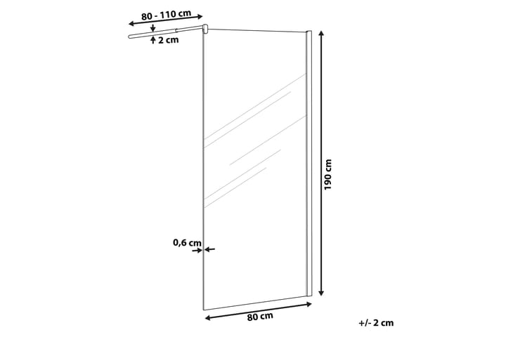 Suihkuseinä Metelen 80x190 cm - Karkaistu lasi - Talo & remontointi - Keittiö & kylpyhuone - Kylpyhuone - Suihkukalusteet - Suihkuseinät