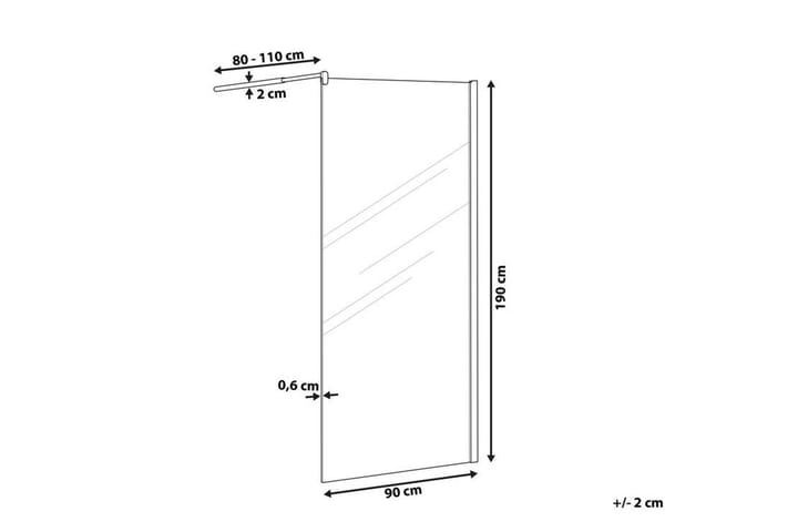 Suihkuseinä Metelen 90x190 cm - Karkaistu lasi - Talo & remontointi - Keittiö & kylpyhuone - Kylpyhuone - Suihkukalusteet - Suihkuseinät