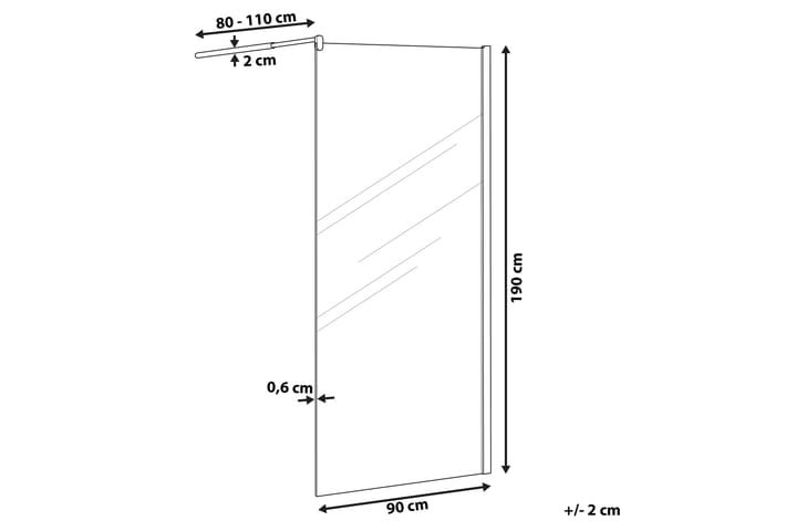 Suihkuseinä Metelen 90x190 cm - Karkaistu lasi - Talo & remontointi - Keittiö & kylpyhuone - Kylpyhuone - Suihkukalusteet - Suihkuseinät