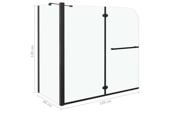 Taittuva suihkukaappi ESG 120x68x130 cm musta - Talo & remontointi - Keittiö & kylpyhuone - Kylpyhuone - Suihkukalusteet - Suihkuseinät