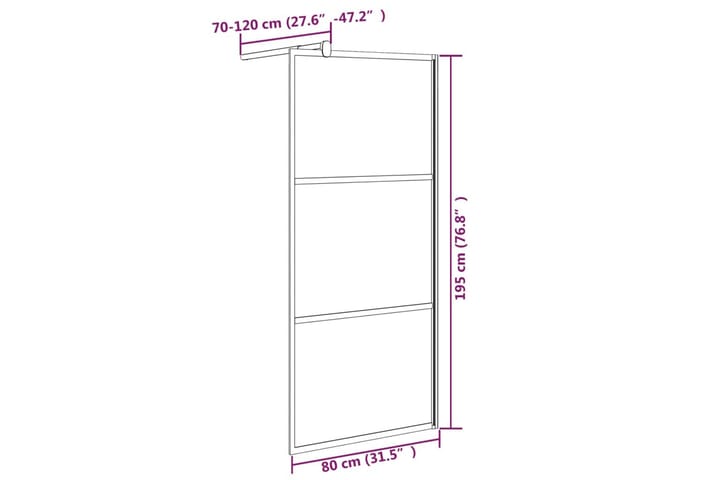 Walk-in suihkuseinäke 80x195 cm tumma ESG-lasi musta - Musta - Talo & remontointi - Keittiö & kylpyhuone - Kylpyhuone - Suihkukalusteet - Suihkuseinät