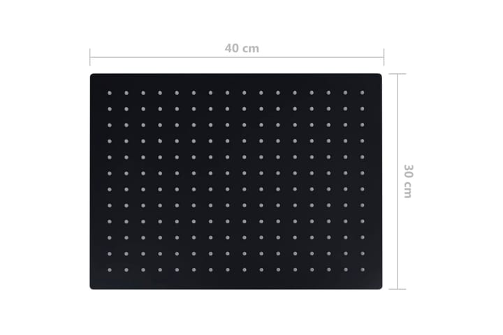 Sade suihkupää ruostumaton teräs 40x30 cm suorakaide musta - Talo & remontointi - Keittiö & kylpyhuone - Kylpyhuone - Suihkut - Suihkupää