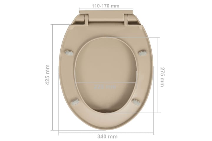 WC-istuin pehmeästi sulkeutuva beige soikea - Beige - Talo & remontointi - Keittiö & kylpyhuone - Kylpyhuone - WC-istuimet - WC-istuimen kansi