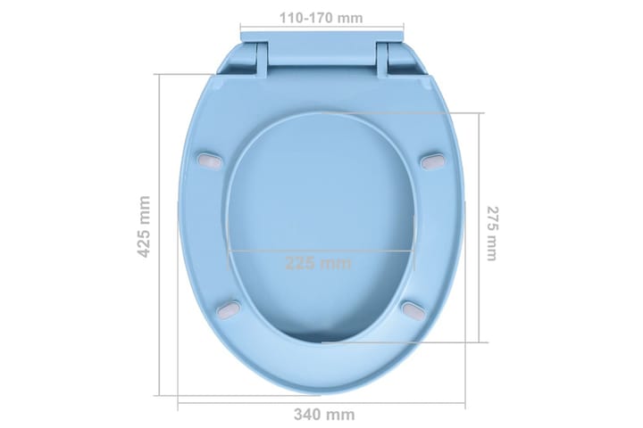 WC-istuin pehmeästi sulkeutuva sininen soikea - Sininen - Talo & remontointi - Keittiö & kylpyhuone - Kylpyhuone - WC-istuimet - WC-istuimen kansi