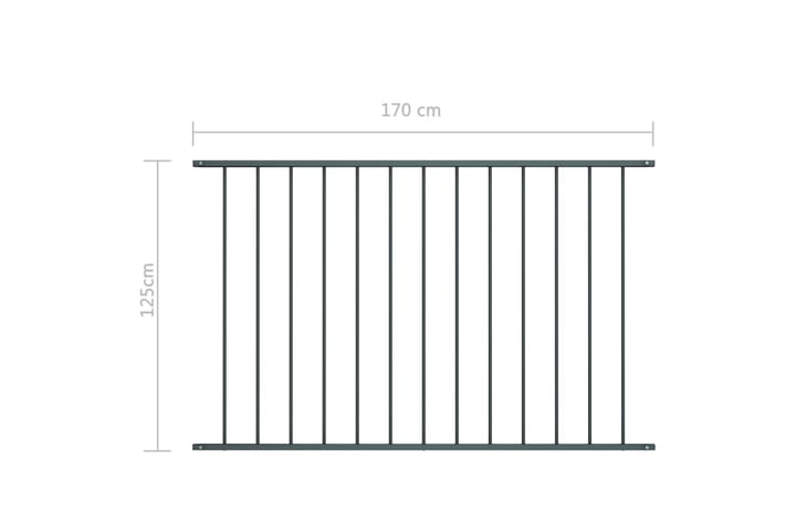 Aitapaneeli jauhemaalattu teräs 1,7x1,25 m antrasiitti - Harmaa - Talo & remontointi - Näkösuojat & aitaukset - Aita - Aitatolpat