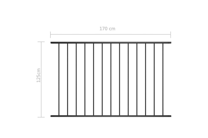 Aitapaneeli jauhemaalattu teräs 1,7x1,25 m musta - Musta - Talo & remontointi - Näkösuojat & aitaukset - Aita - Aitatolpat