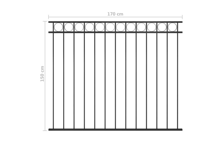 Aitapaneeli teräs 1,7x1,5 m musta - Musta - Talo & remontointi - Näkösuojat & aitaukset - Aita - Takorauta-aita & rauta-aita
