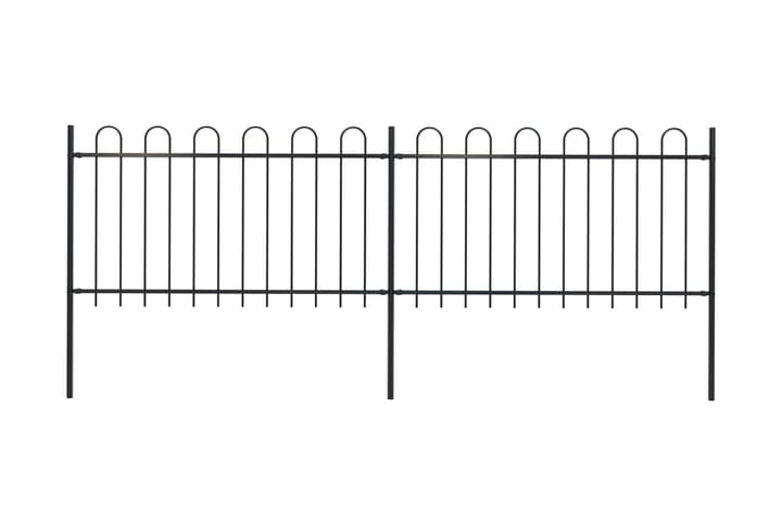 Puutarha-aita kaarikärjillä 3,4x1 m teräs musta - Musta - Talo & remontointi - Näkösuojat & aitaukset - Aita - Takorauta-aita & rauta-aita