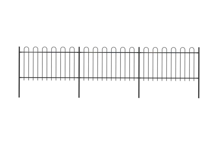 Puutarha-aita kaarikärjillä 5,1x1 m teräs musta - Musta - Talo & remontointi - Näkösuojat & aitaukset - Aita - Takorauta-aita & rauta-aita