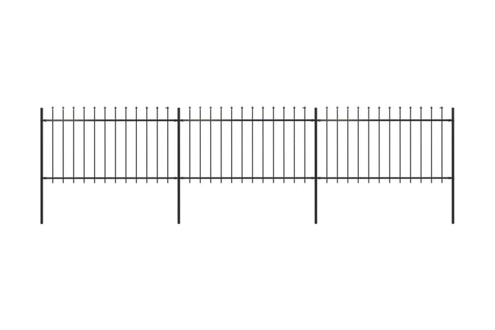 Puutarha-aita keihäskärjillä 5,1x1 m teräs musta - Musta - Talo & remontointi - Näkösuojat & aitaukset - Aita - Takorauta-aita & rauta-aita