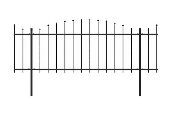 Puutarha-aita keihäskärjillä teräs (0,5-0,75)x10,2 m musta - Musta - Talo & remontointi - Näkösuojat & aitaukset - Aita - Takorauta-aita & rauta-aita