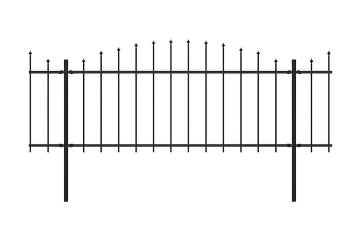 Puutarha-aita keihäskärjillä teräs (0,5-0,75)x11,9 m musta - Musta - Talo & remontointi - Näkösuojat & aitaukset - Aita - Takorauta-aita & rauta-aita