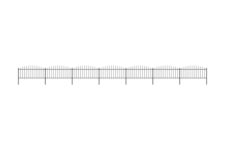 Puutarha-aita keihäskärjillä teräs (0,5-0,75)x11,9 m musta - Musta - Talo & remontointi - Näkösuojat & aitaukset - Aita - Takorauta-aita & rauta-aita