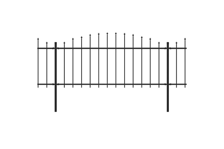 Puutarha-aita keihäskärjillä teräs (0,5-0,75)x13,6 m musta - Musta - Talo & remontointi - Näkösuojat & aitaukset - Aita - Takorauta-aita & rauta-aita