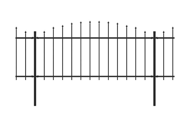 Puutarha-aita keihäskärjillä teräs (0,5-0,75)x3,4 m musta - Musta - Talo & remontointi - Näkösuojat & aitaukset - Aita - Takorauta-aita & rauta-aita