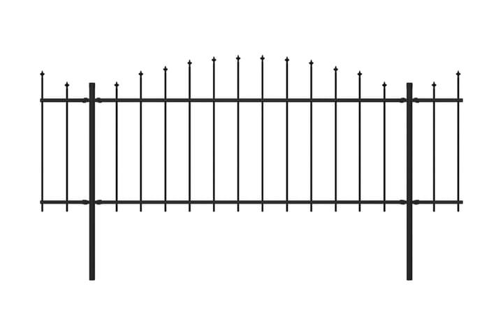 Puutarha-aita keihäskärjillä teräs (0,5-0,75)x6,8 m musta - Musta - Talo & remontointi - Näkösuojat & aitaukset - Aita - Takorauta-aita & rauta-aita