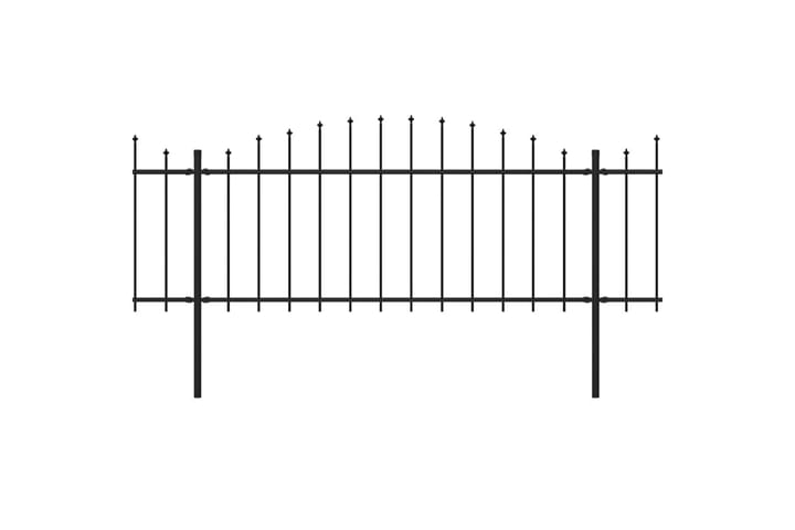 Puutarha-aita keihäskärjillä teräs (0,5-0,75)x8,5 m musta - Musta - Talo & remontointi - Näkösuojat & aitaukset - Aita - Takorauta-aita & rauta-aita