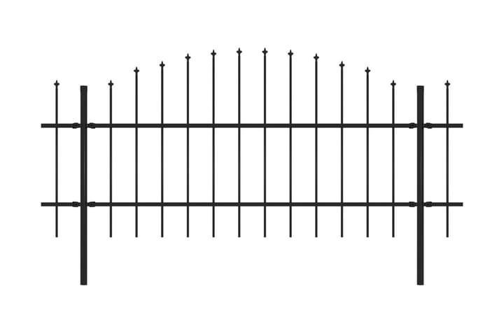 Puutarha-aita keihäskärjillä teräs (0,75-1)x3,4 m musta - Musta - Talo & remontointi - Näkösuojat & aitaukset - Aita - Takorauta-aita & rauta-aita