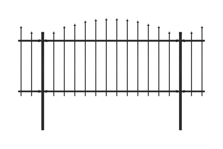 Puutarha-aita keihäskärjillä teräs (1,25-1,5)x10,2 m musta - Musta - Talo & remontointi - Näkösuojat & aitaukset - Aita - Takorauta-aita & rauta-aita