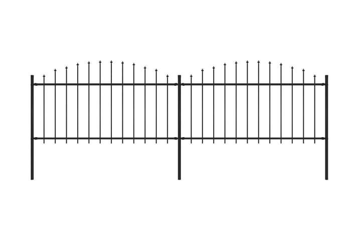 Puutarha-aita keihäskärjillä teräs (1,25-1,5)x3,4 m musta - Musta - Talo & remontointi - Näkösuojat & aitaukset - Aita - Takorauta-aita & rauta-aita